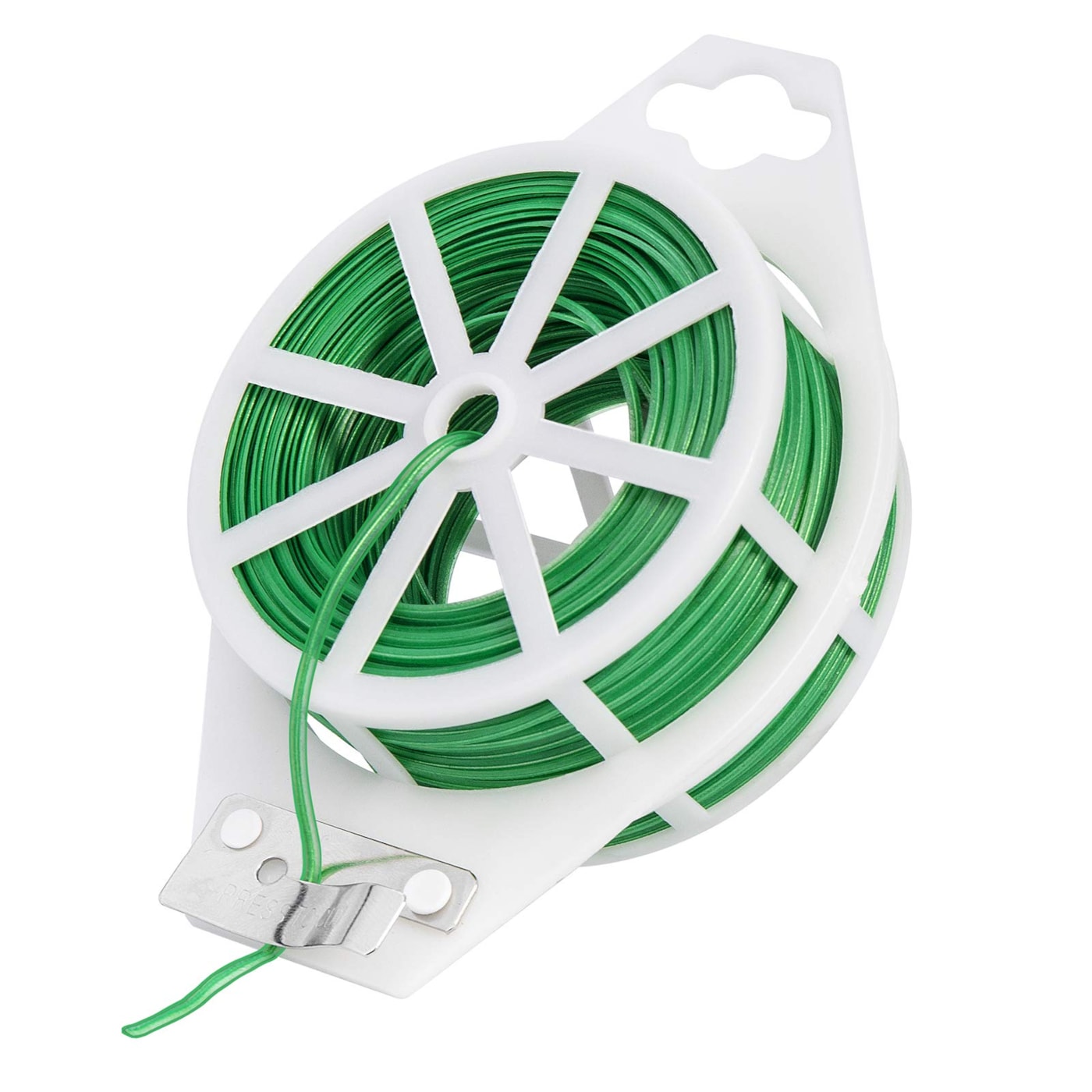 VIVOSUN 328 Feet PE-Coated Twist Tie, Roll Spool Dispenser with Cutter Secure Garden Plant Multi-Function Cable Snack Tie, Green