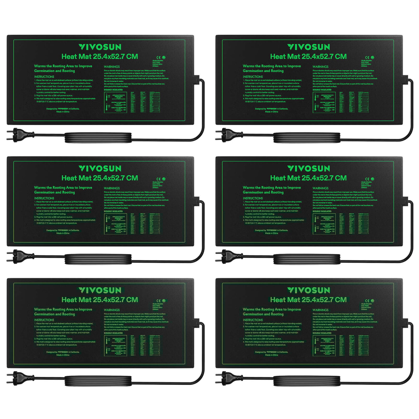 Seedling Heat Mat 10″ x 20.75″ 6-Pack