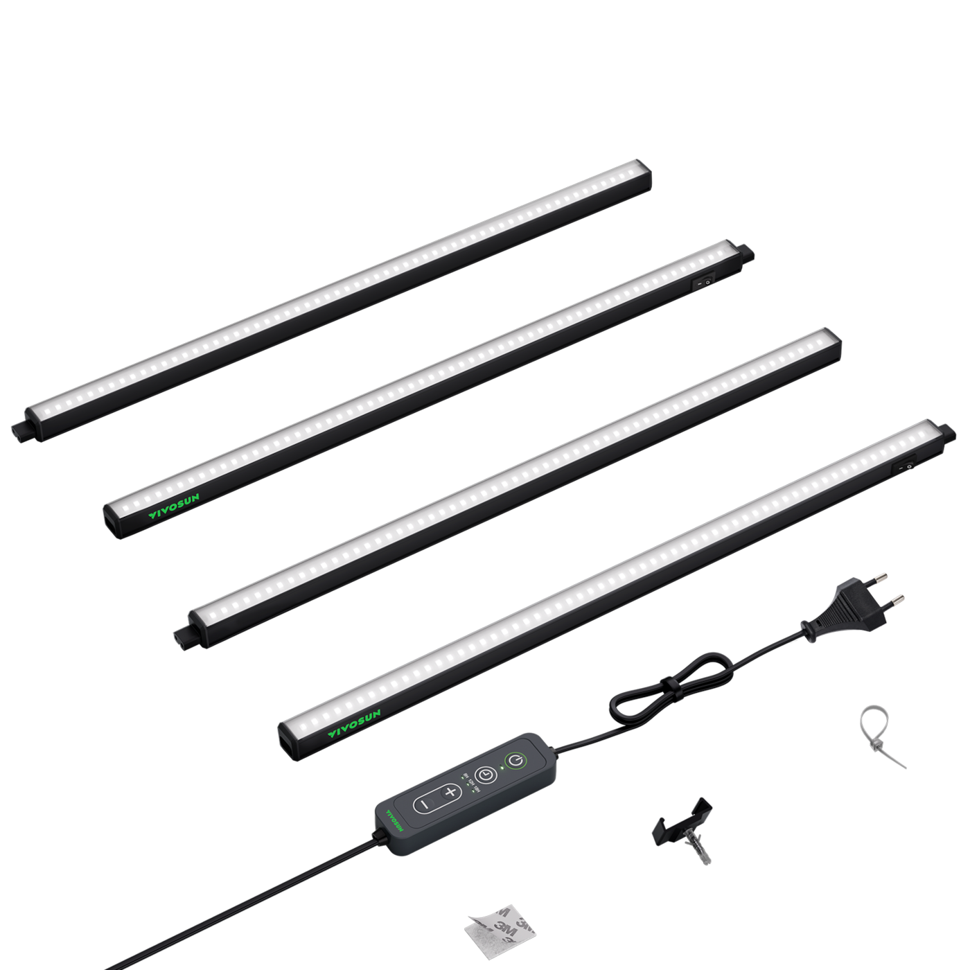 T5 Grow Lights for Indoor Plants, 5000K Full Spectrum 60W (4 x 15W), 2FT LED Plant Light Strip with Timer & Dimming Controller for Seed Starting, 4-Pack