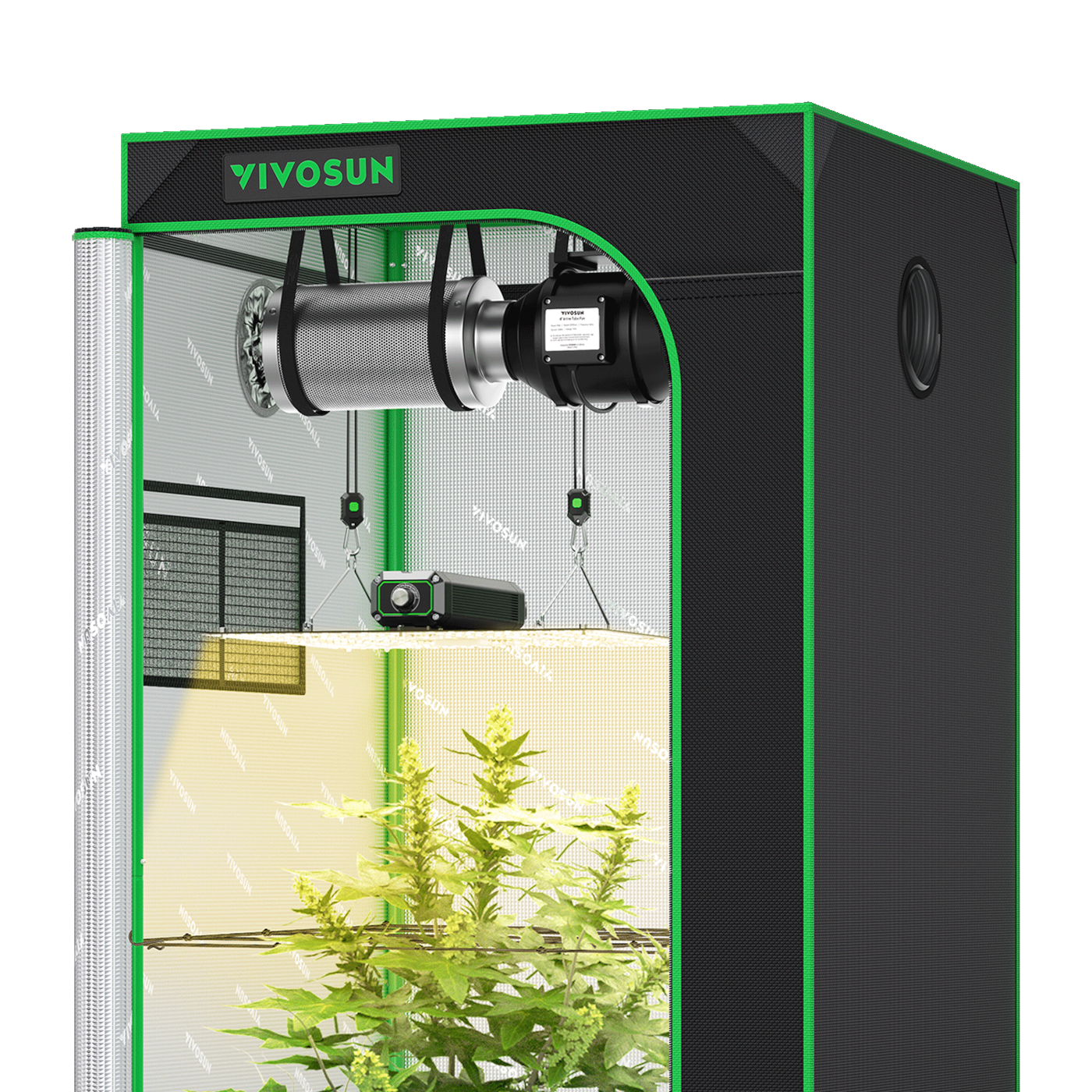 Starter Grow Tent Kit, 2.7 × 2.7ft 2-Plant System, WiFi-Controlled Grow System with Full Spectrum LED Grow Light, Automatic Ventilation, GrowHub Outlet A22 with Temperature and Humidity Sensor