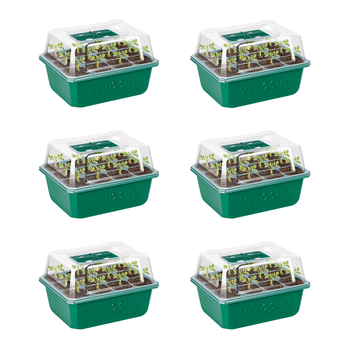 6-Pack Seed Starter Trays, 72-Cell Seed Starter Kit with Humidity Dome