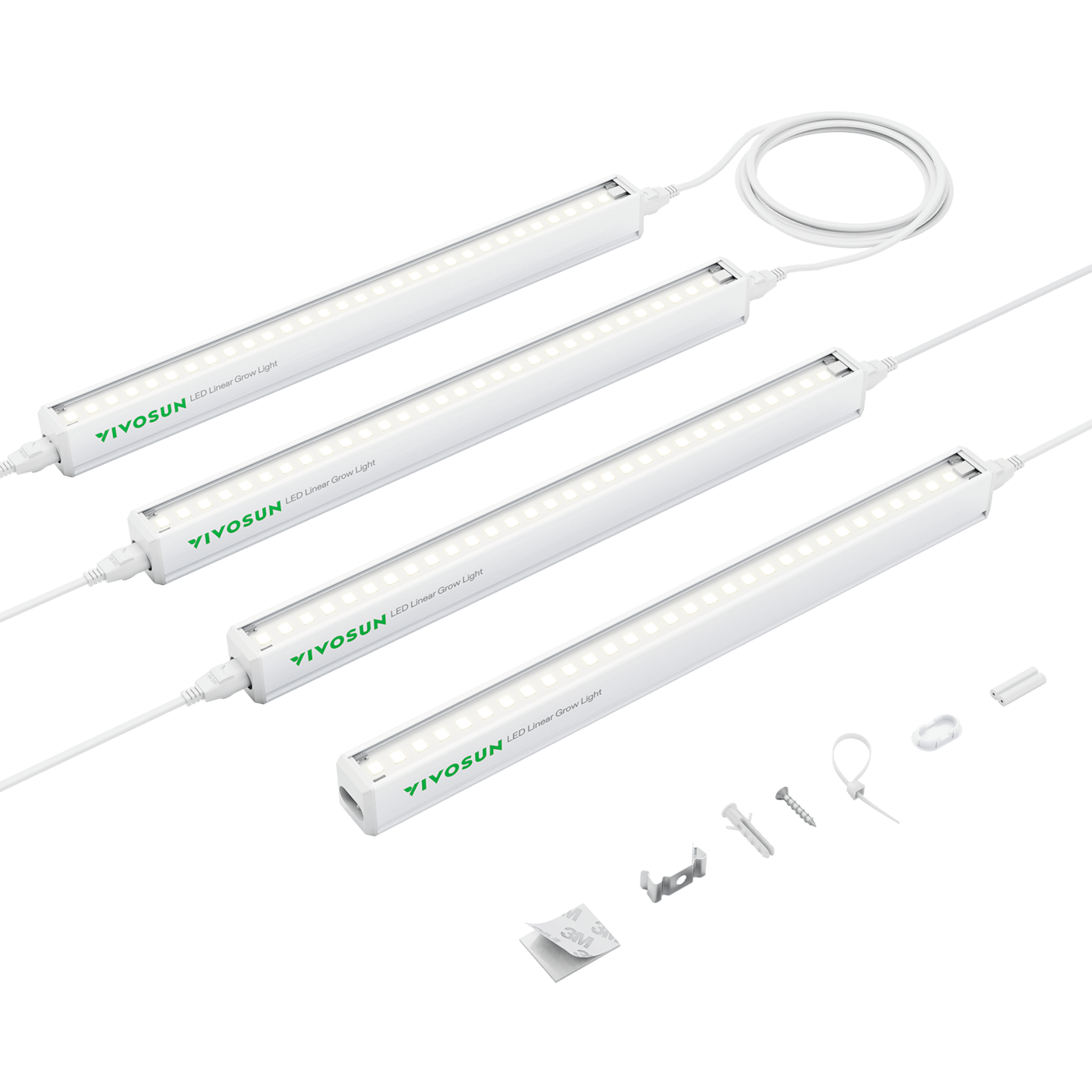 T5 Linear Grow Lights, 5000K Full Spectrum LED Grow Lights for Indoor Plants, SGS Compatible, 6W/Bar, 1ft, 4-Pack