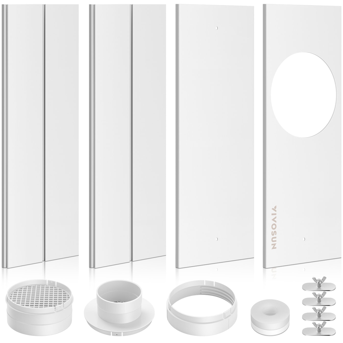 Window Duct Kit, Portable AC Window Seal Kit, Fit with 4”/6” Ducting & 5.9” Hose