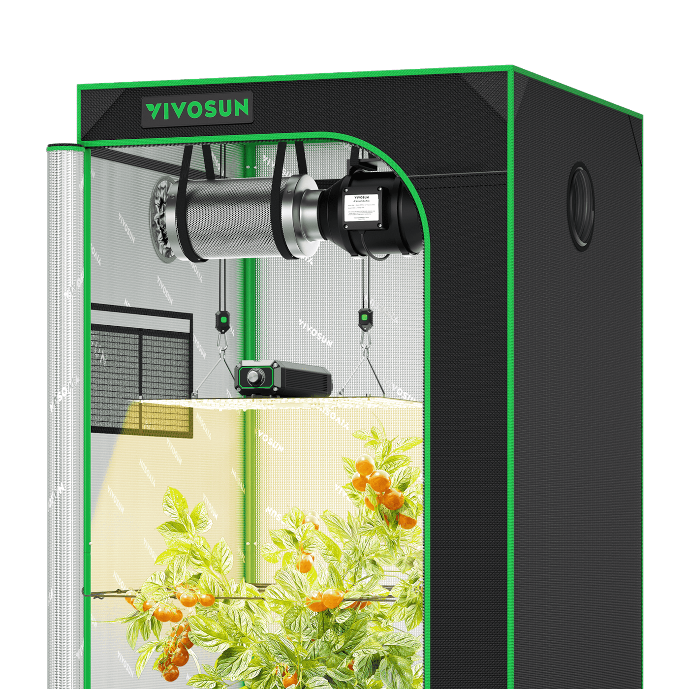 Starter Grow Tent Kit, 2.7 × 2.7ft 2-Plant System, WiFi-Controlled Grow System with Full Spectrum LED Grow Light, Automatic Ventilation, GrowHub Outlet A22 with Temperature and Humidity Sensor