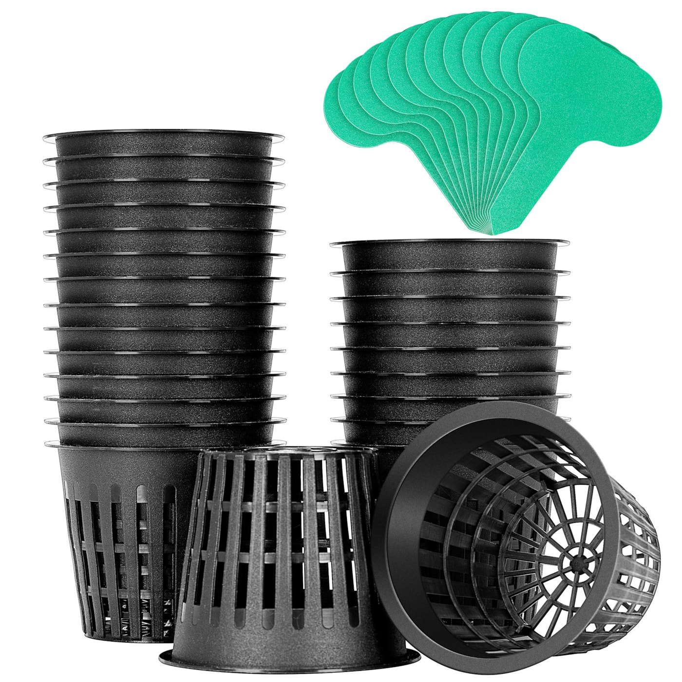VIVOSUN 25 Pack 3 Inch Net Pots Heavy Duty Net Cups with 12 Pcs Plant Labels