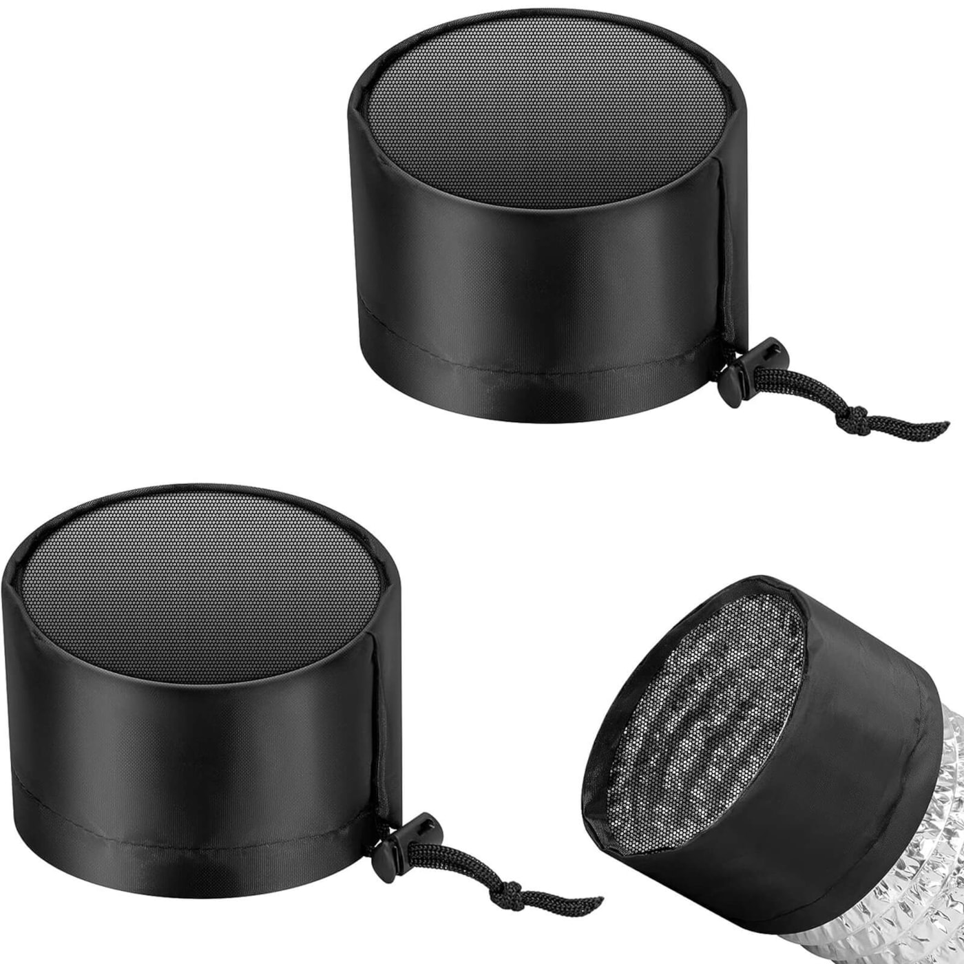 10 cm Growbox Luftkanalfilter- und Lüftungsabdeckung mit Gummizug und Befestigungsschnalle, 2 Stück