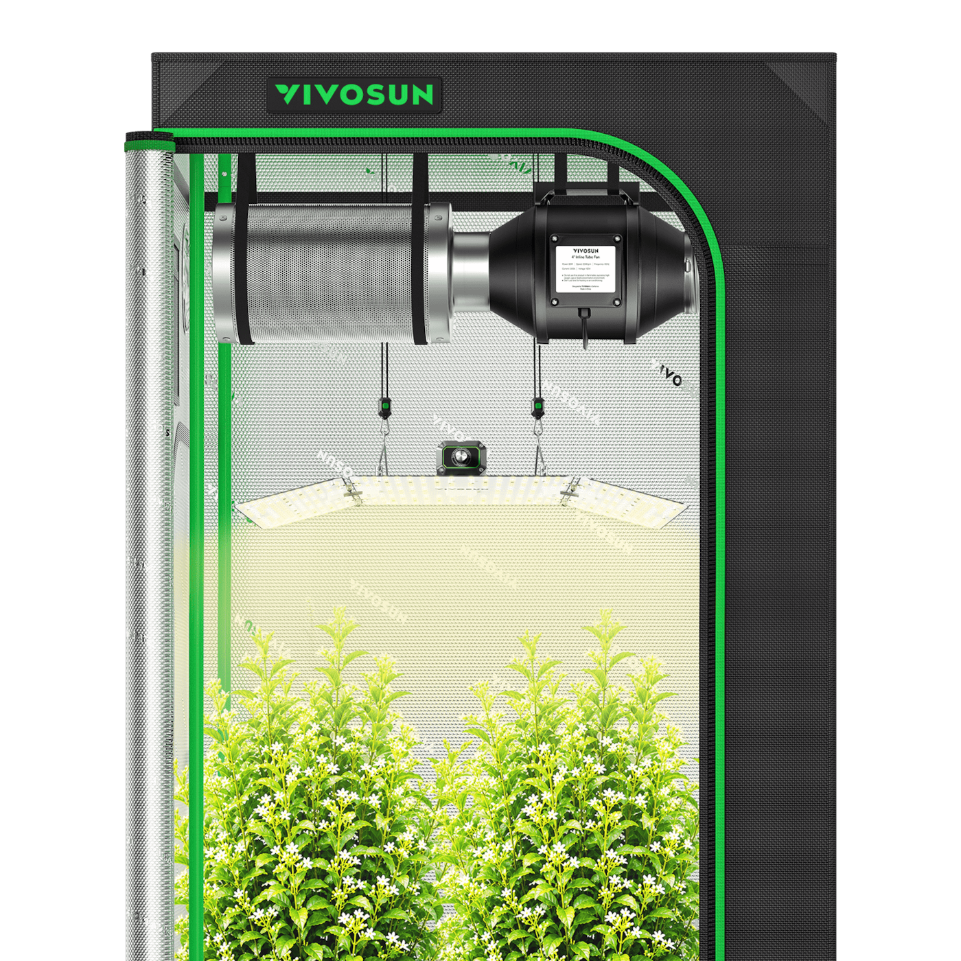 Complete Grow Tent Kit 3x3 Indoor Grow System with GrowHub WiFi Controller, Efficient Ventilation & Full-Spectrum LED Grow Light, 1680D Mylar Lightproof Tent 36"x36"x72"