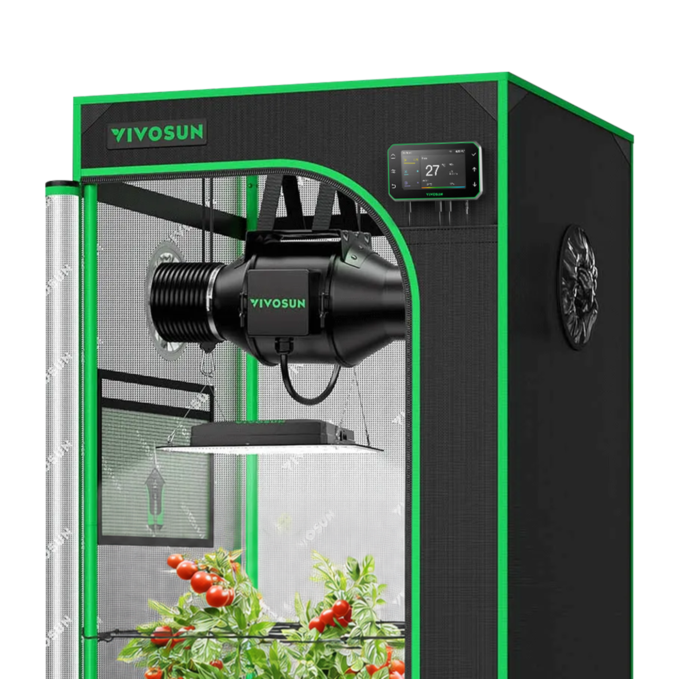 CLEARANCE | Smart Grow Tent Kit GIY-SGS-22 2x2, 1-Plant Complete System, with WiFi E42A+ Controller, 100W AeroLight SE LED Grow Light, and 4-inch AeroZesh G4 Ventilation Combo