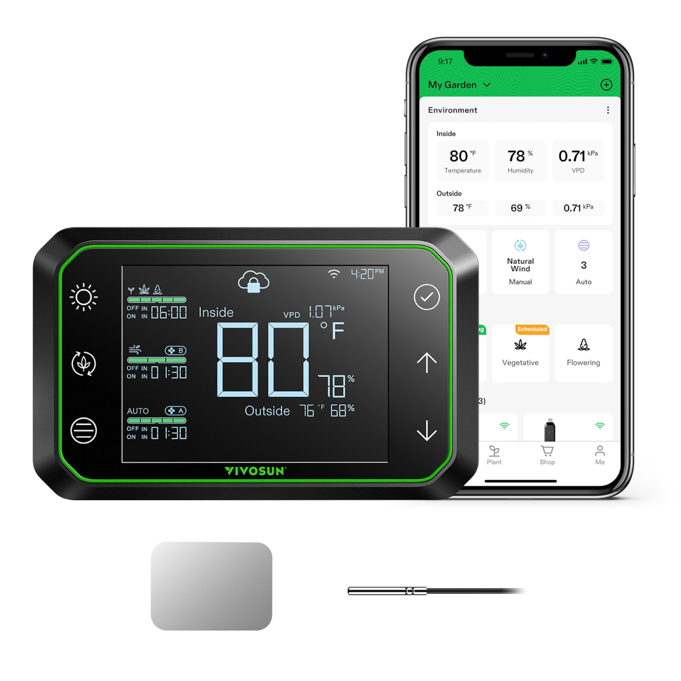 VIVOSUN GrowHub Controller E42, Smart Environmental WiFi-Controller with Temperature, Humidity, Timer, Cycle, Schedule Controls, for Grow Tent Cooling Ventilation Lighting, Used for Kits