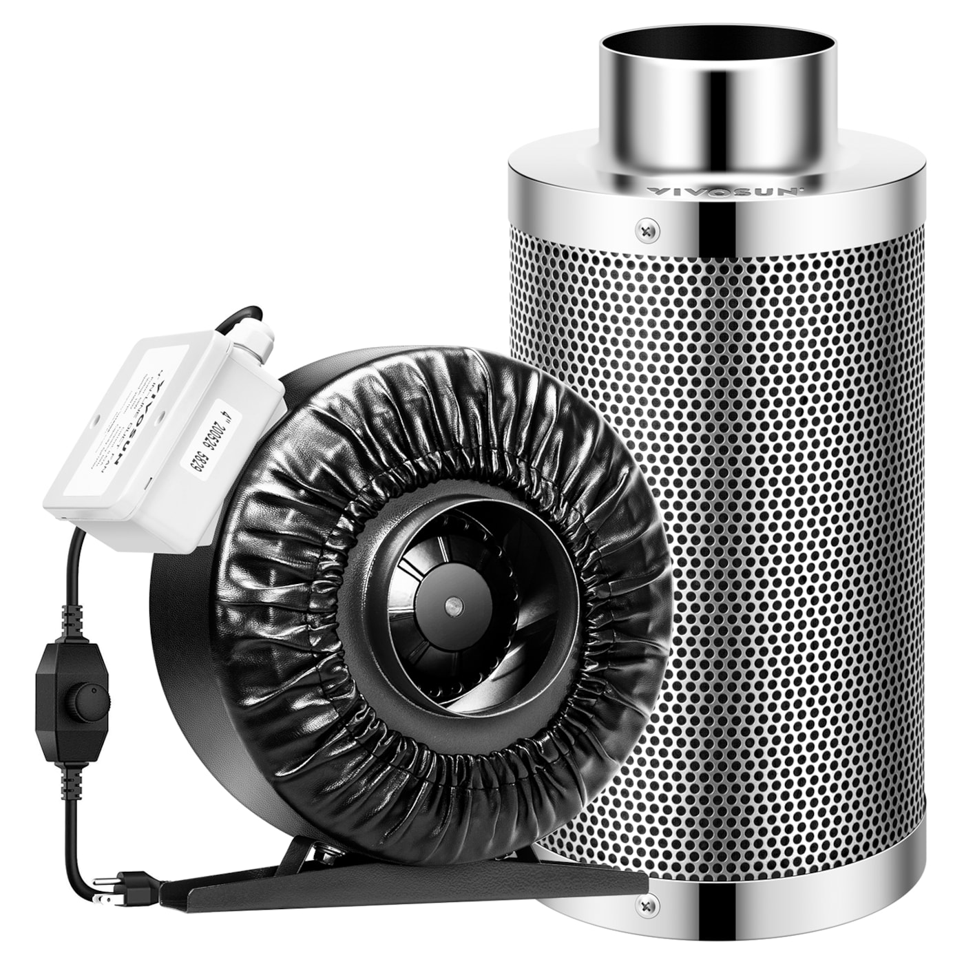 VIVOSUN 4-Inch 203 CFM Inline Duct Fan with Carbon Filter