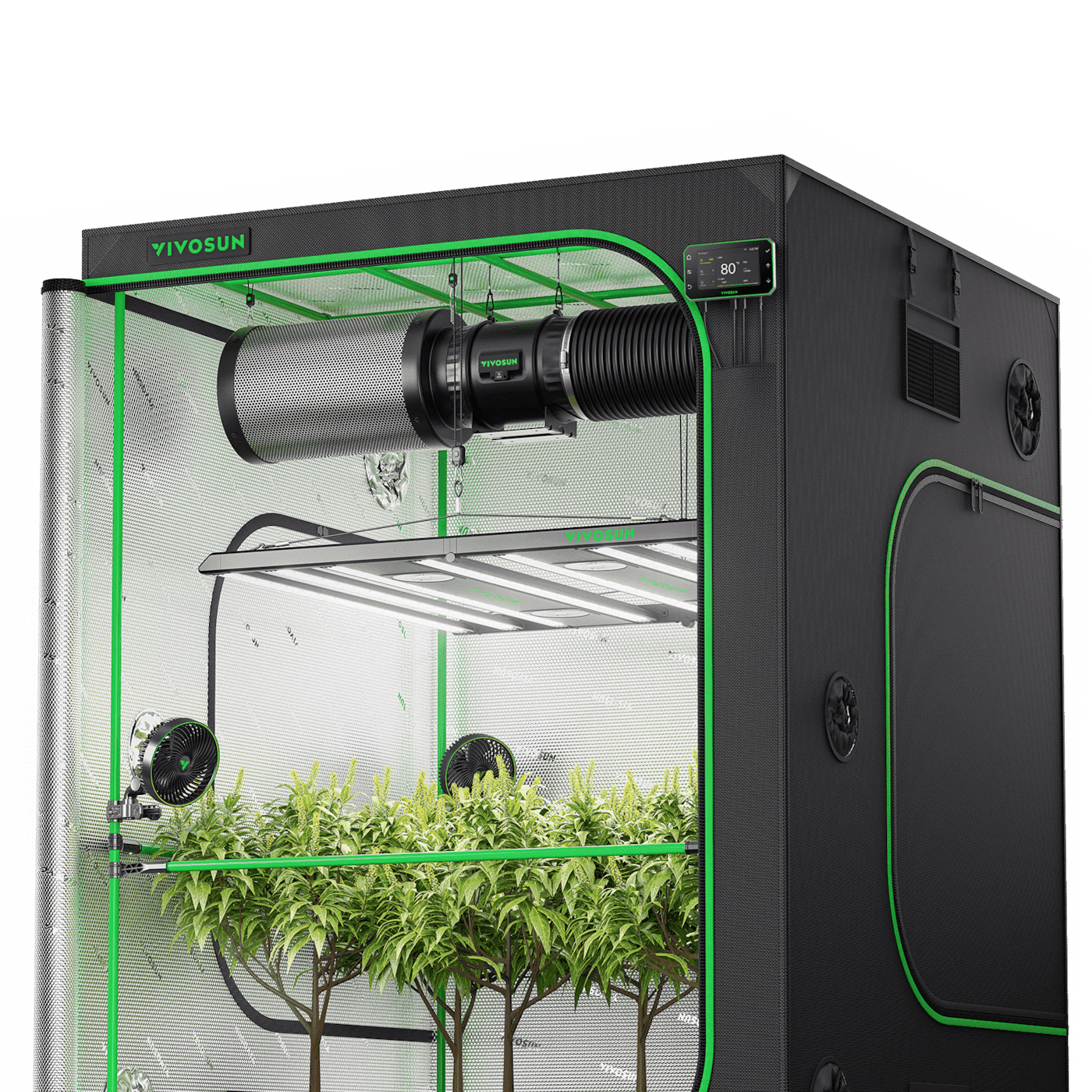 Smart Grow Tent Kit PRO 5x5 Indoor Grow System with 2-in-1 Tunable Spectrum LED Light, Smart GrowHub Automation, Efficient Ventilation & 360° Airflow, 2000D Mylar Tent 60"x60"x80"