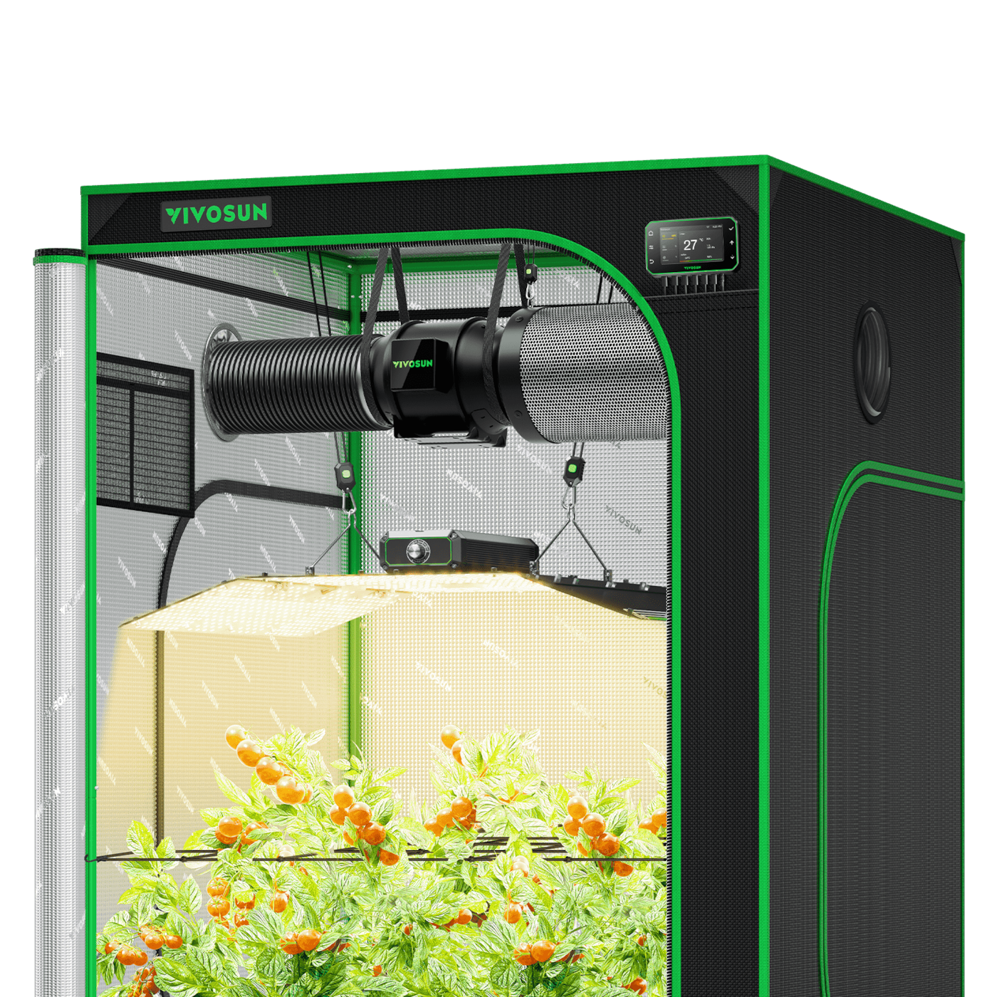 CLEARANCE | Smart Grow Tent Kit, 4 × 4ft 4-Plant System, WiFi-Integrated Automatic Grow System with Full Spectrum LED Grow Light, Efficient Ventilation System with GrowHub E42A+ Controller