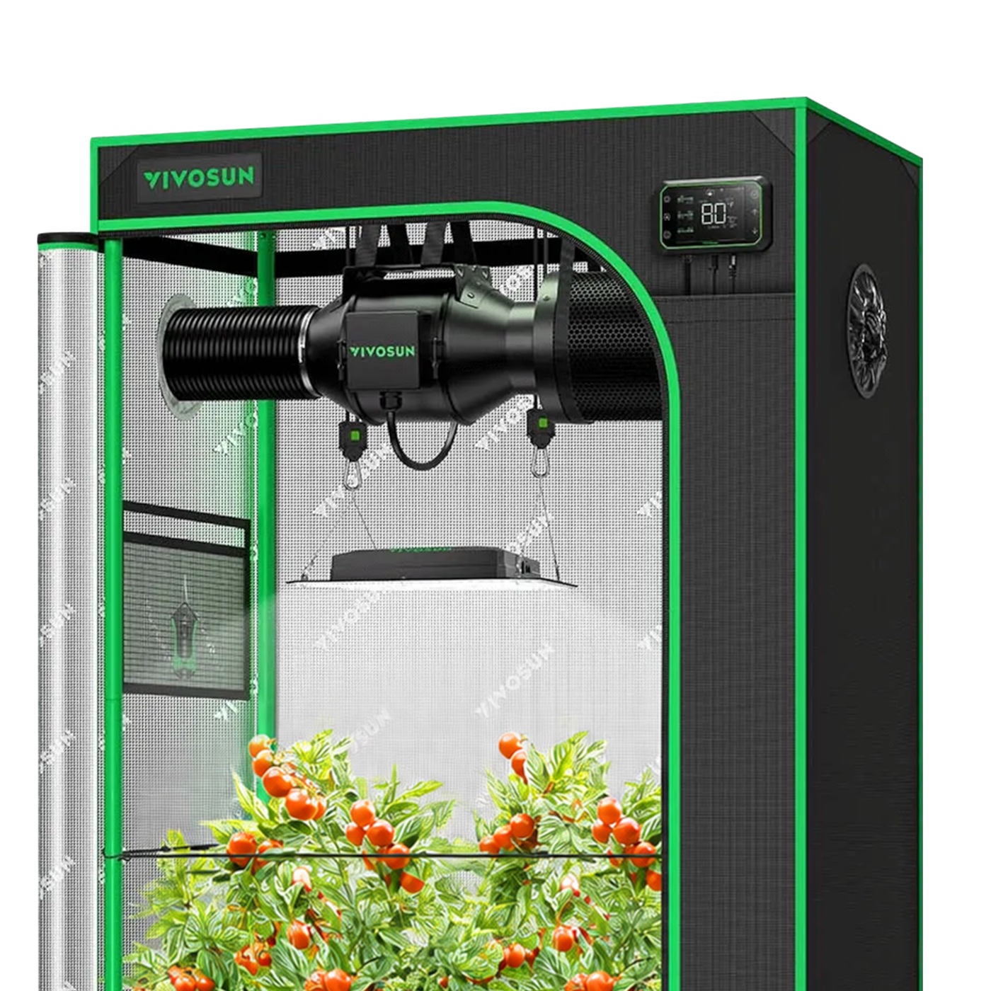 CLEARANCE | Smart Grow Tent Kit GIY-SGS-32 2x3, 2-Plant Complete System, with WiFi E42A+ Controller, 100W AeroLight SE LED Grow Light, and 4-inch AeroZesh G4 Ventilation Combo