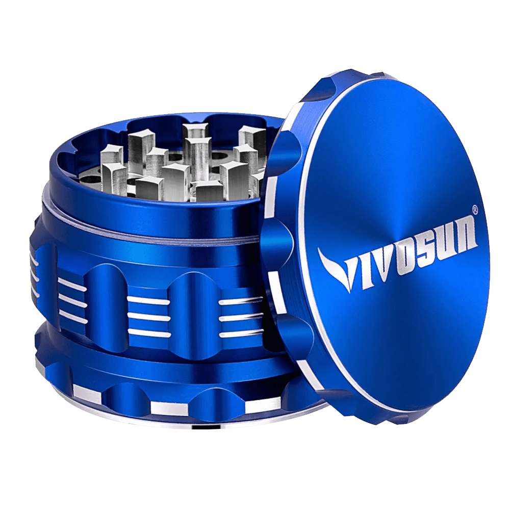 4-Piece 2.5″ Aluminium Herb Grinder, Blue