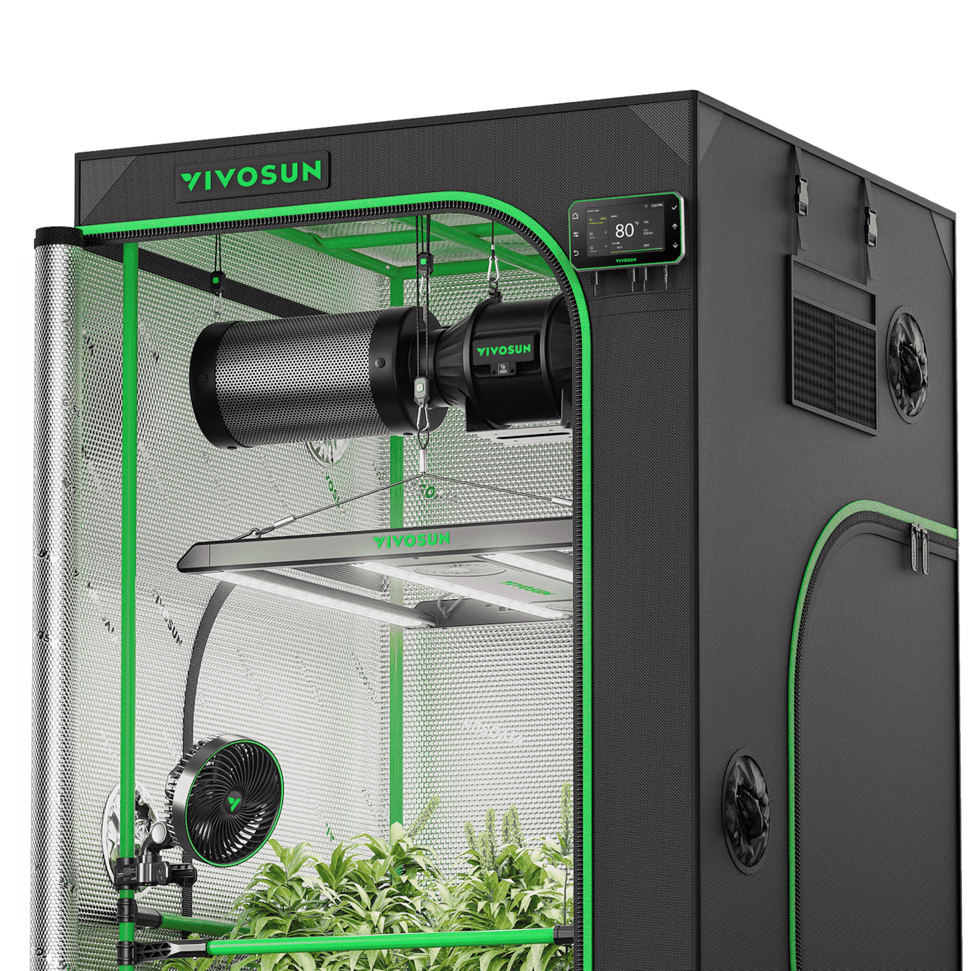 Smart Grow Tent Kit PRO 3x3 Indoor Grow System with 2-in-1 Tunable Spectrum LED Light, Smart GrowHub Automation, Efficient Ventilation & 360° Airflow, 2000D Mylar Tent 36"x36"x72"