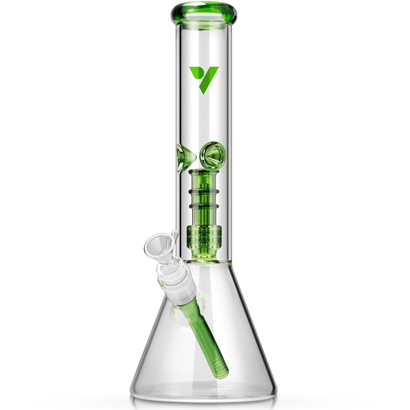 Classic Beaker Bong – Sleek Glass Water Pipe with Dual Filtration & Ice Catcher