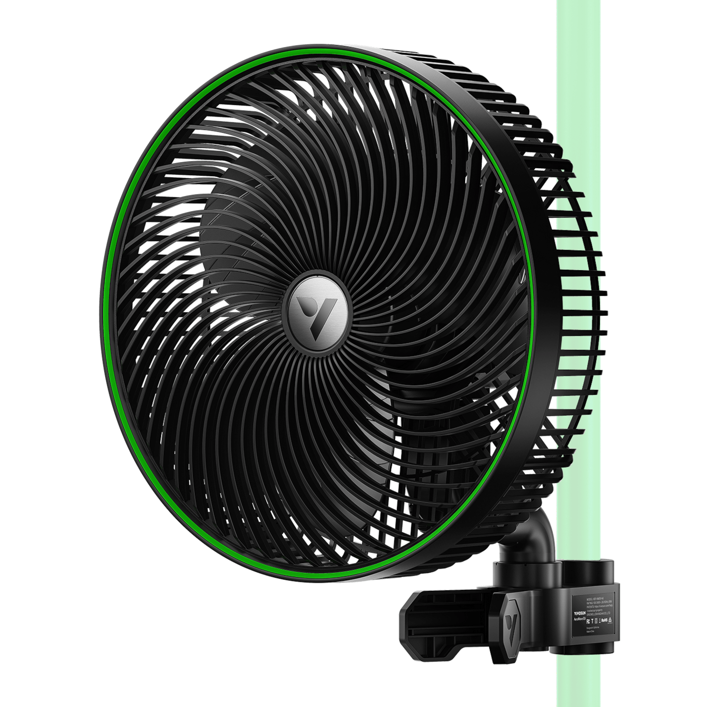 AeroWave E9 Clip-on Fan, EC Motor, Auto Oscillation Fan, Air Circulator For Grow Tent