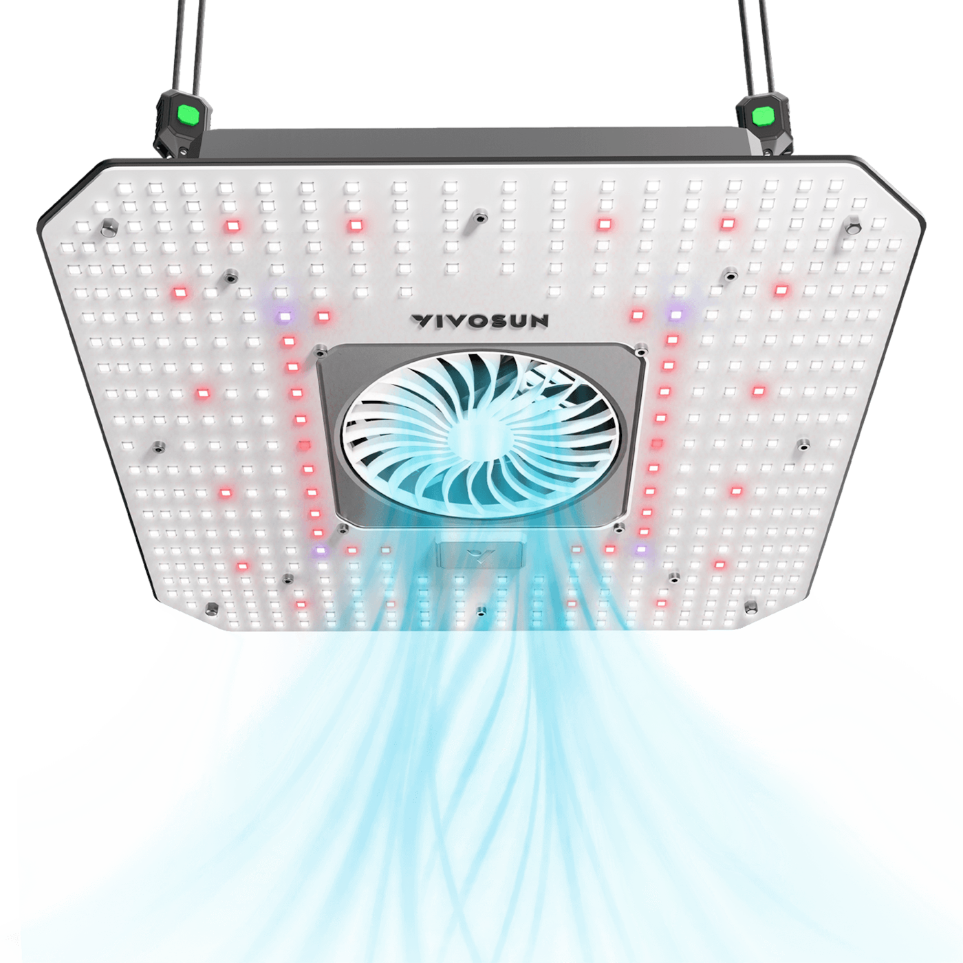 VIVOSUN AeroLight 120W LED Pflanzenlampe mit integriertem Umluftventilator, Vollspektrum Pflanzenlampe für Growzelt, App-Steuerung, mit GrowHub kompatibel, dimmbar, 60 x 60 cm Abdeckfläche