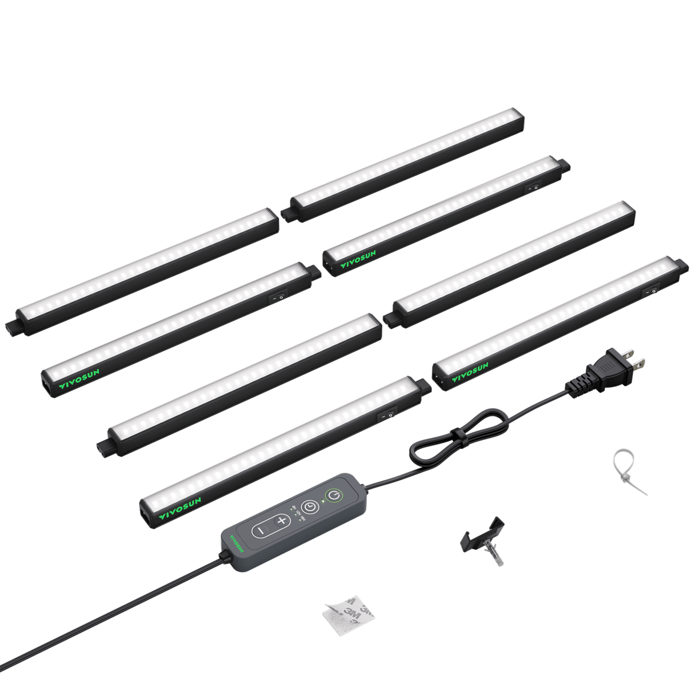 T5 Grow Lights for Indoor Plants, 5000K Full Spectrum 56W (8 x 7W), 1FT LED Plant Light Strip with Timer & Dimming Controller for Seed Starting, 8-Pack