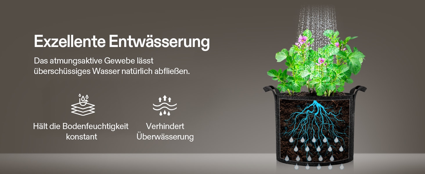 VIVOSUN Stofftöpfe mit Griffen und atmungsaktivem Gewebe