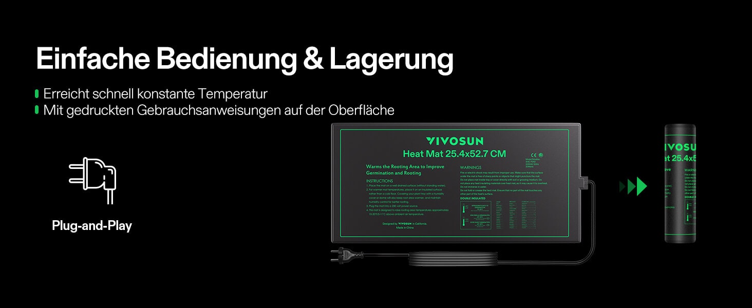 VIVOSUN Einfacher Betrieb und platzsparende Lagerung