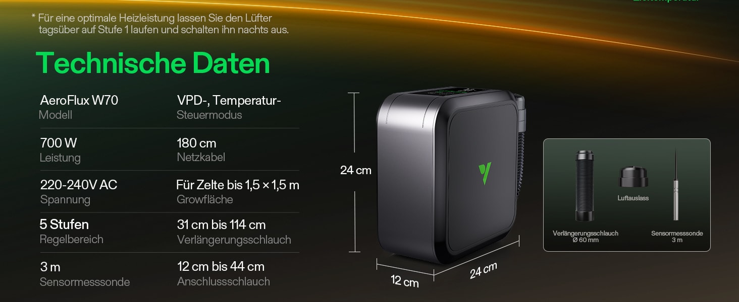 Sicherheitsfunktionen der VIVOSUN AeroFlux W70