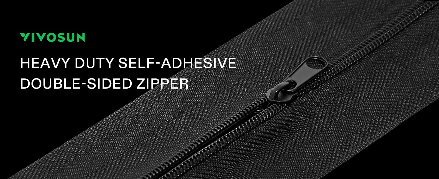  HOMEANING 2PCS 3 inch x 7 ft Black Heavy Duty Zipper