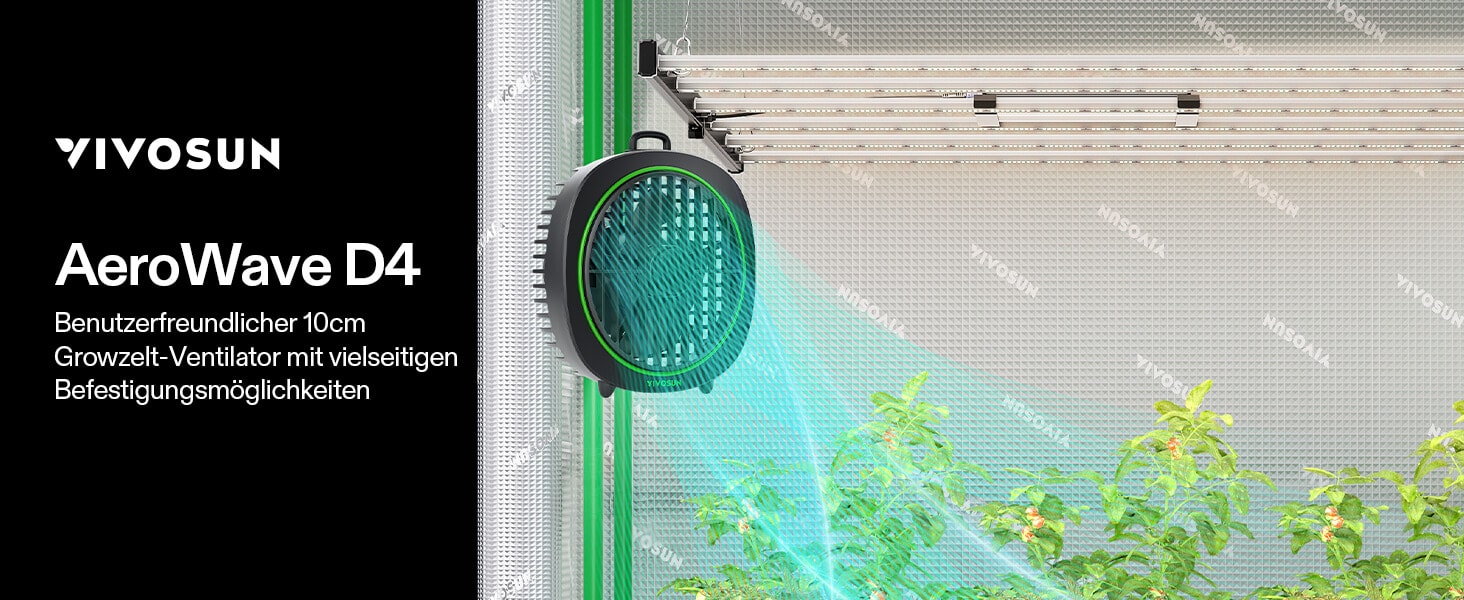 VIVOSUN AeroWave D4 smarter Clipventilatoren 100 mm (2er-Pack) – Produktdetail 1
