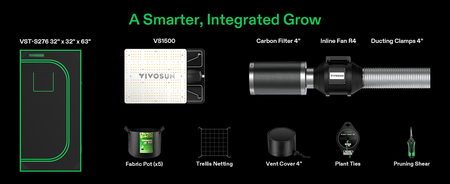 グロウテントセット　VIVOSUN Vivosun Smart Grow Tent Kit GIY-SGS-44 Pro 4x4''