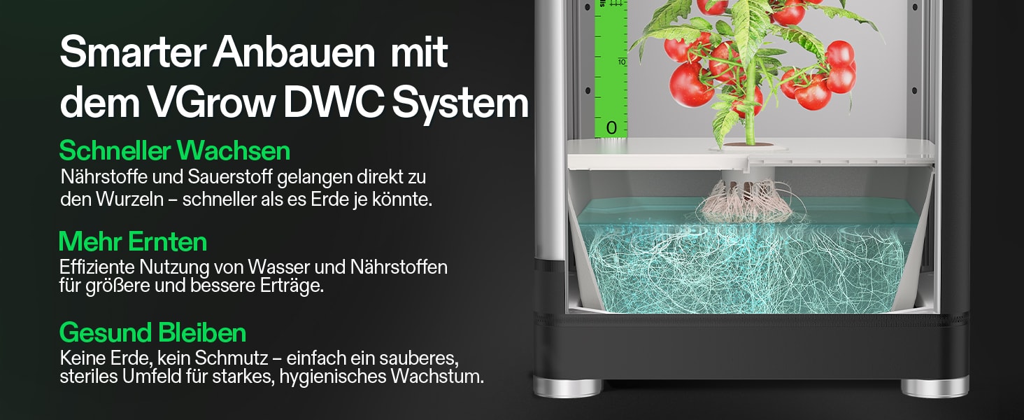Belüftete Nährlösung im VGrow DWC-System
