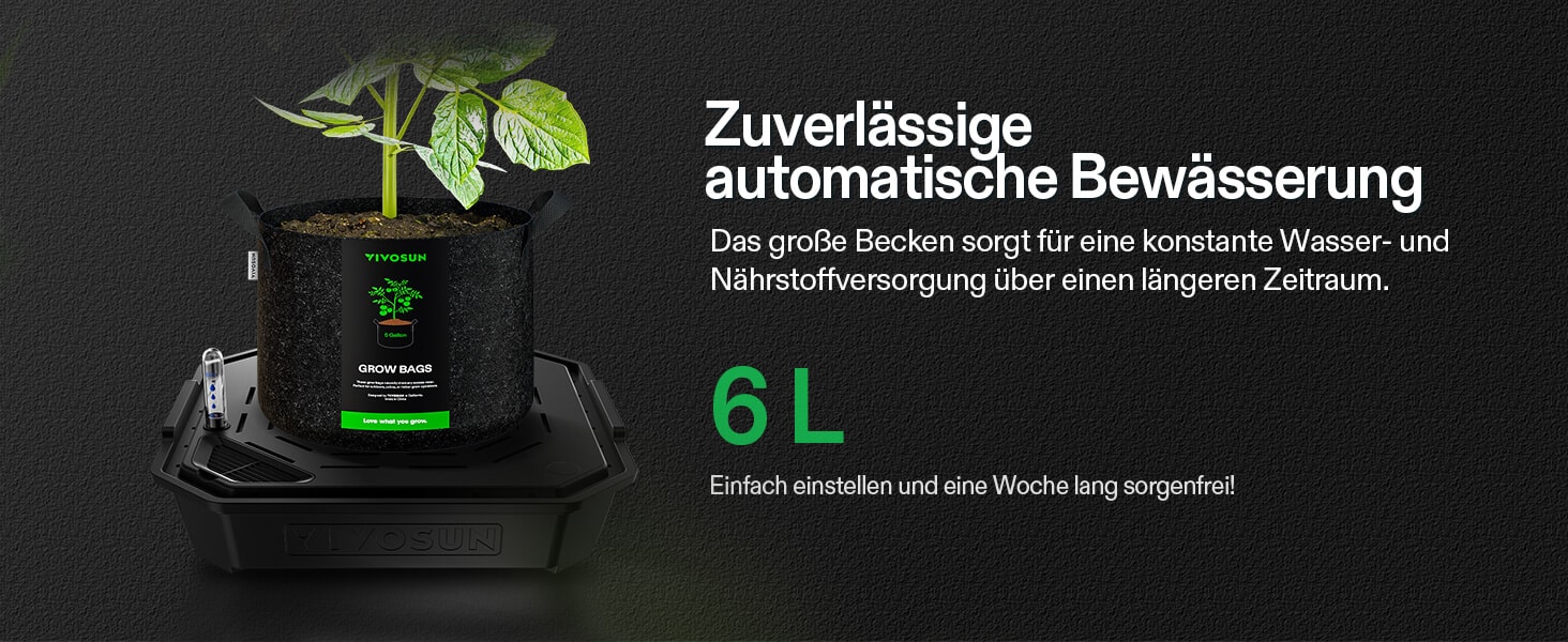 VIVOSUN Vier getrennte Reservoirs mit je 6 Litern