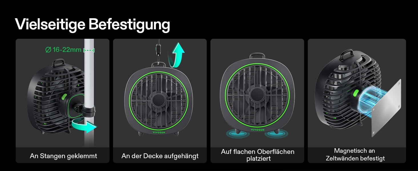 VIVOSUN AeroWave D4 smarter Clipventilatoren 100 mm (2er-Pack) – Produktdetail 7