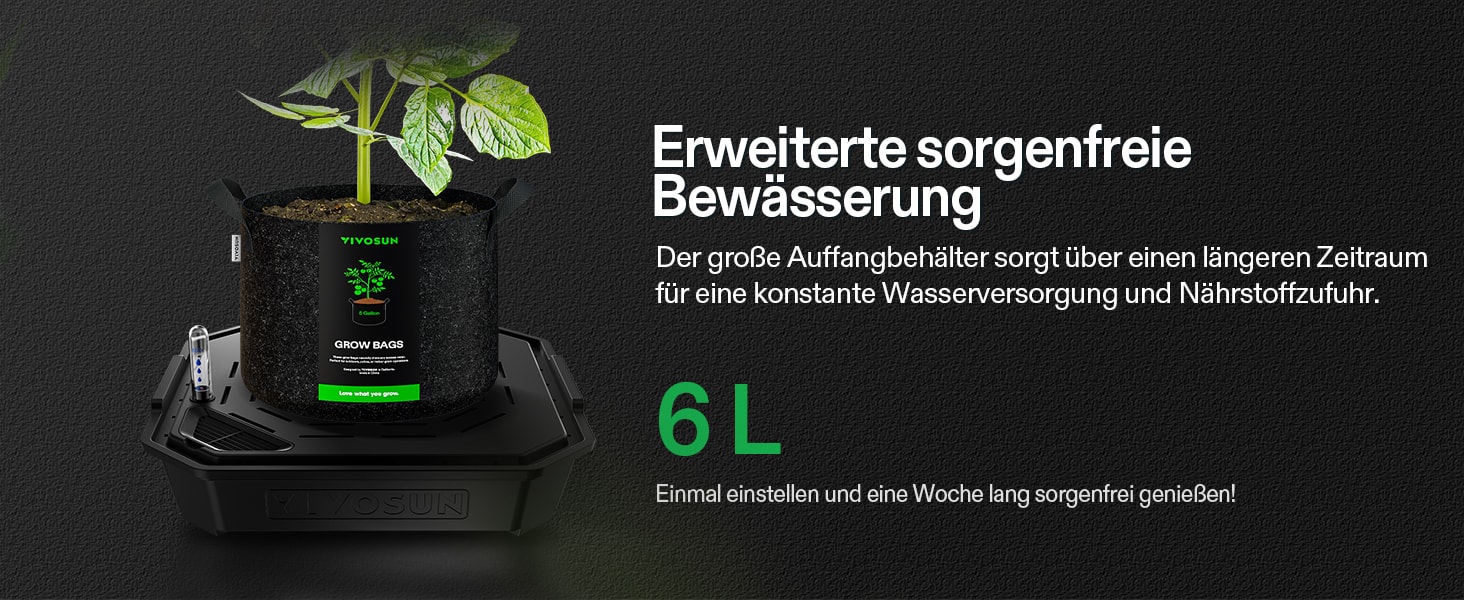 VIVOSUN Vier getrennte Reservoirs mit je 6 Litern