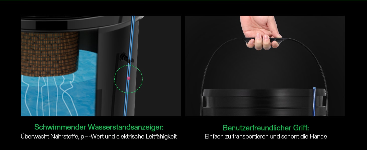 VIVOSUN Wasserstand und Nährlösung im Blick behalten