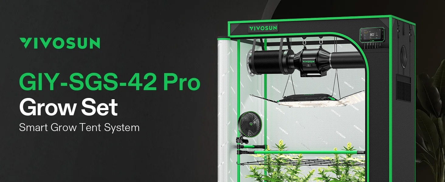 Smart Grow Tent Kit Pro 2.7x2.7, 2-Plant Complete System, with