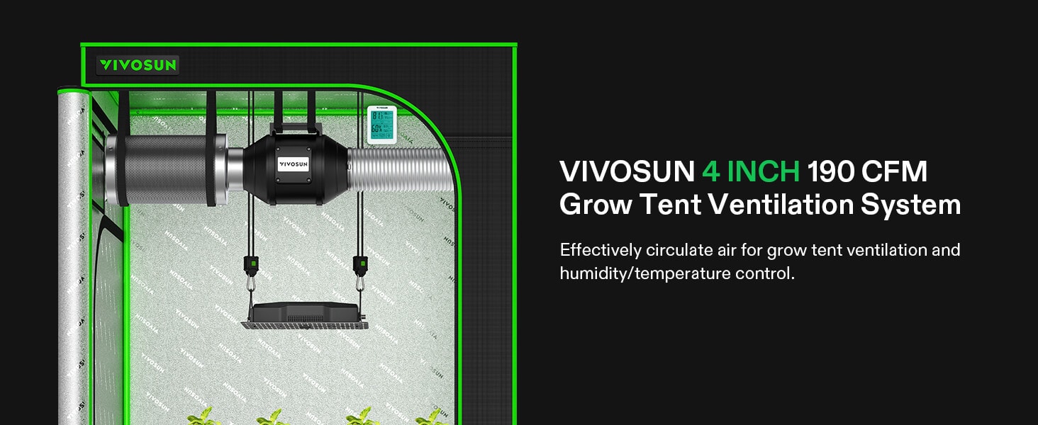 VIVOSUN 4インチ換気システム Amazon.com: VIVOSUN Grow Tent Ventilation System, 4 Inch Inline