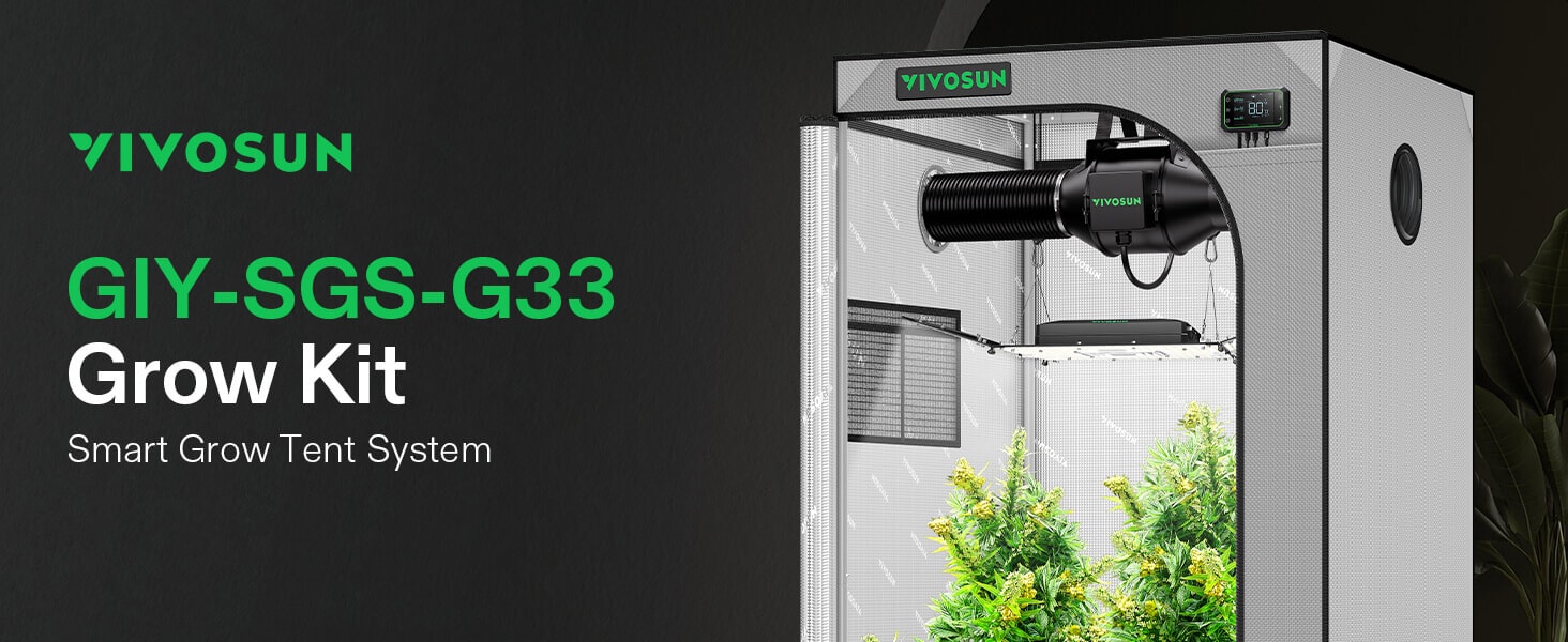 Smart Grow Tent Kit GIY-SGS-G33 3x3, 3-Plant Complete System, with