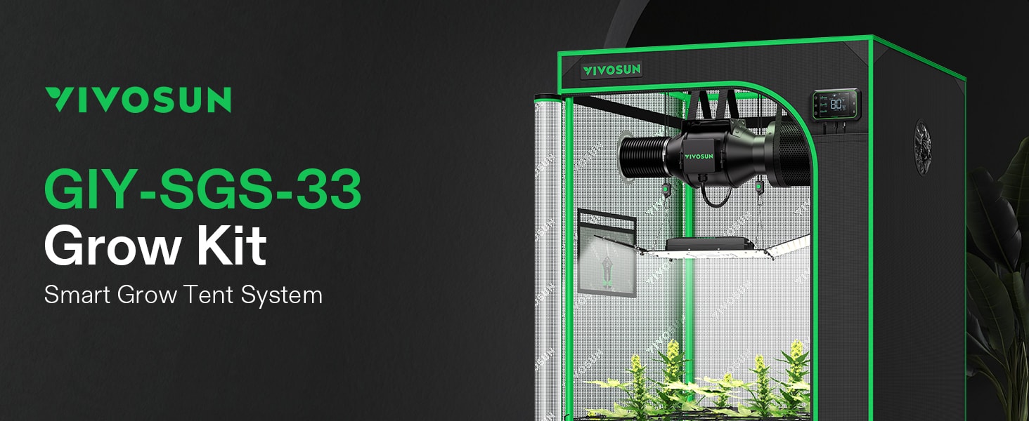 Smart Grow Tent Kit GIY-SGS-33 3x3, 3-Plant Complete System