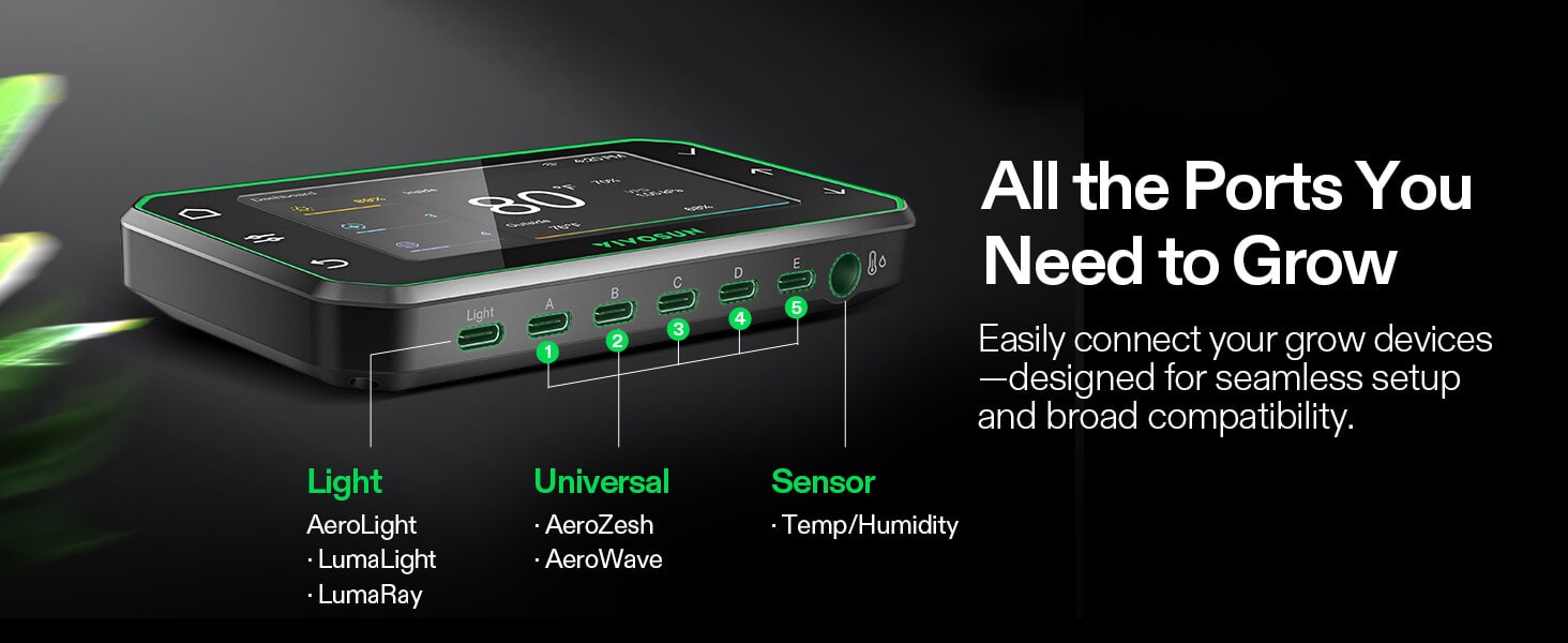 Vivosun GrowHub Controller E42A+ – Smart WiFi Environmental Control System multiple ports