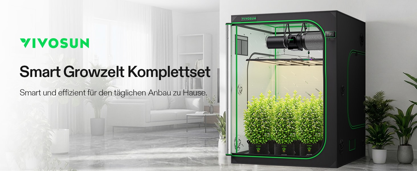 VIVOSUN Smart Growbox Komplettset 150 × 150 × 200 cm Übersicht