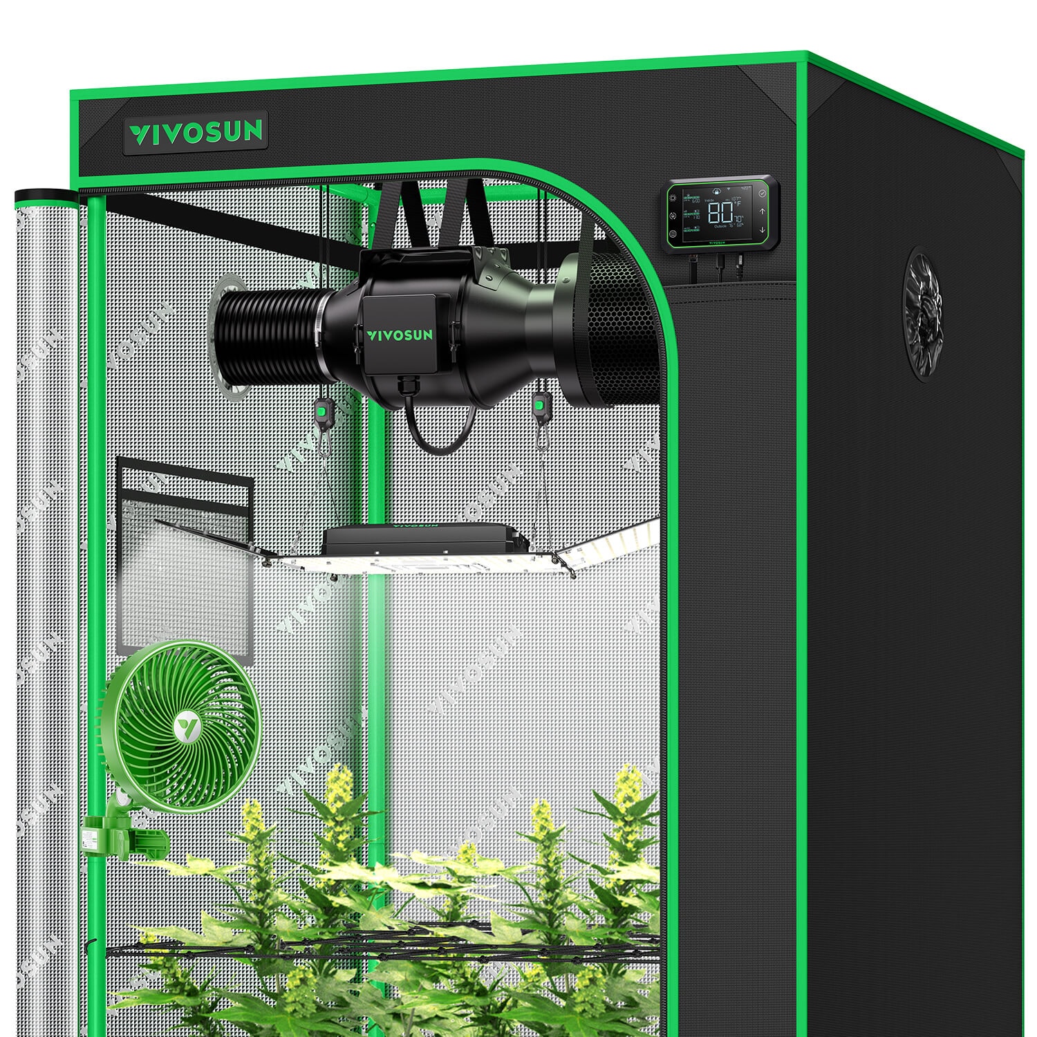 Smart Grow Tent Kit GIYSGS33 3x3, 3Plant Complete System, with WiFi