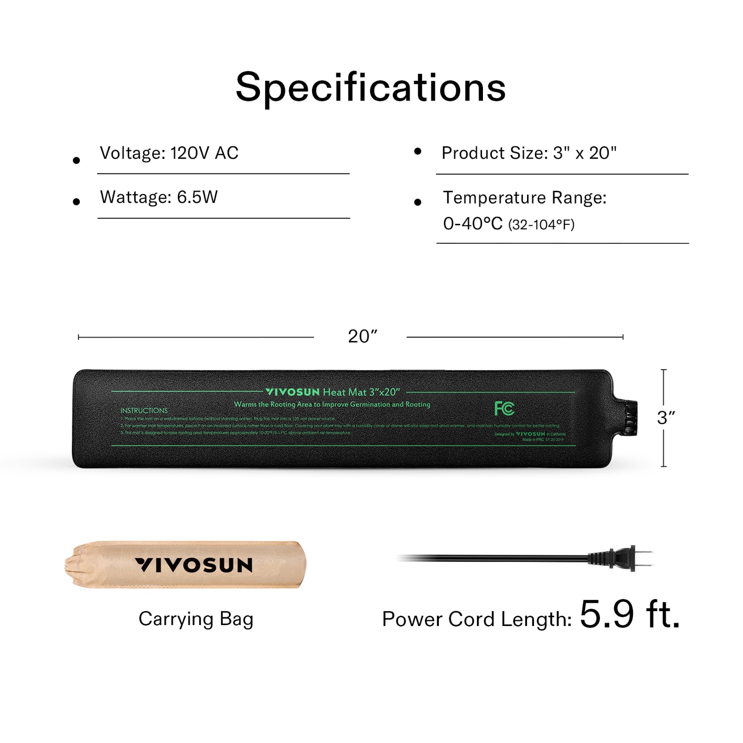 VIVOSUN 48x20.75 Seedling Heat Mat and Digital Thermostat Combo Set –  Cash Your Greens