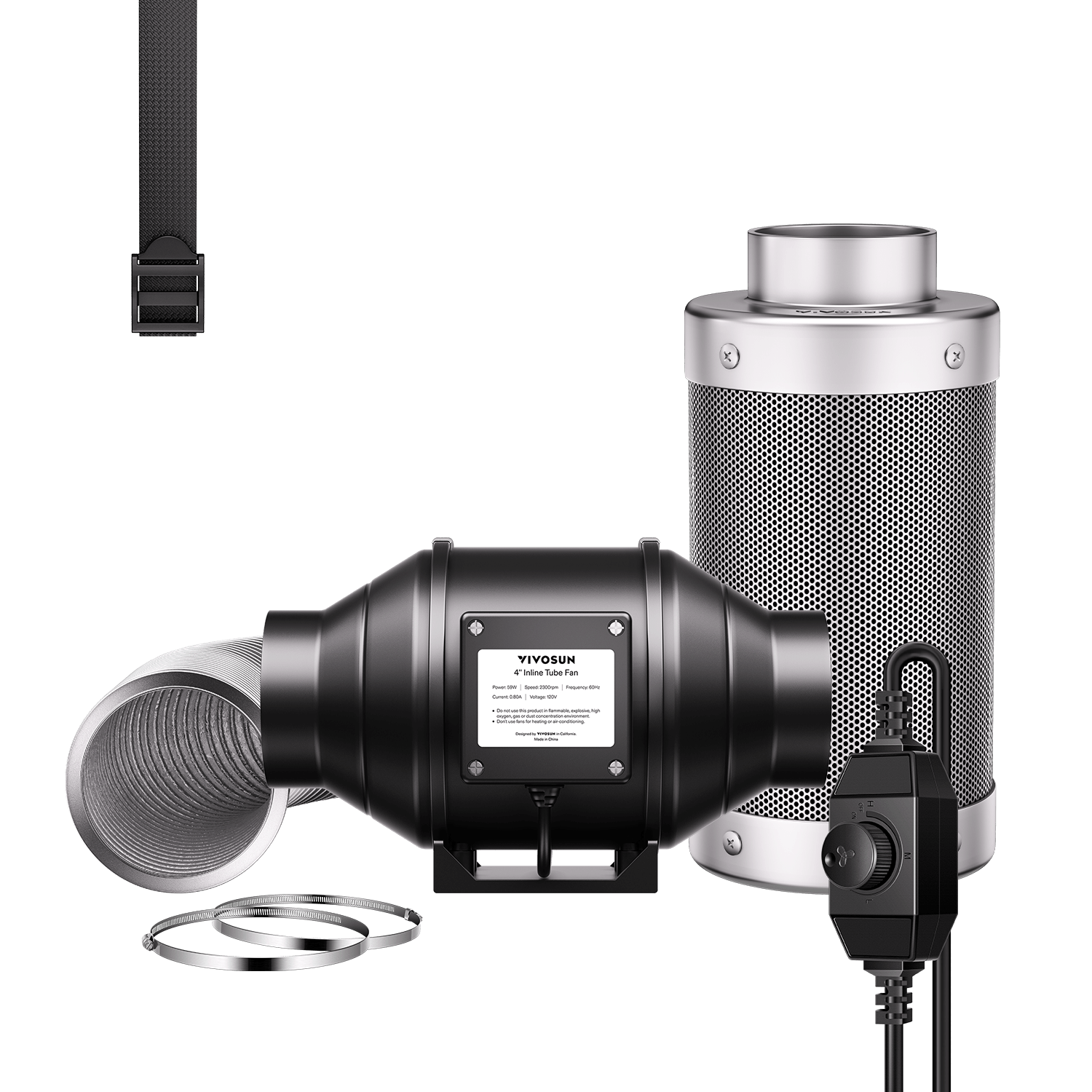 4 inch inline fan with carbon filter discount