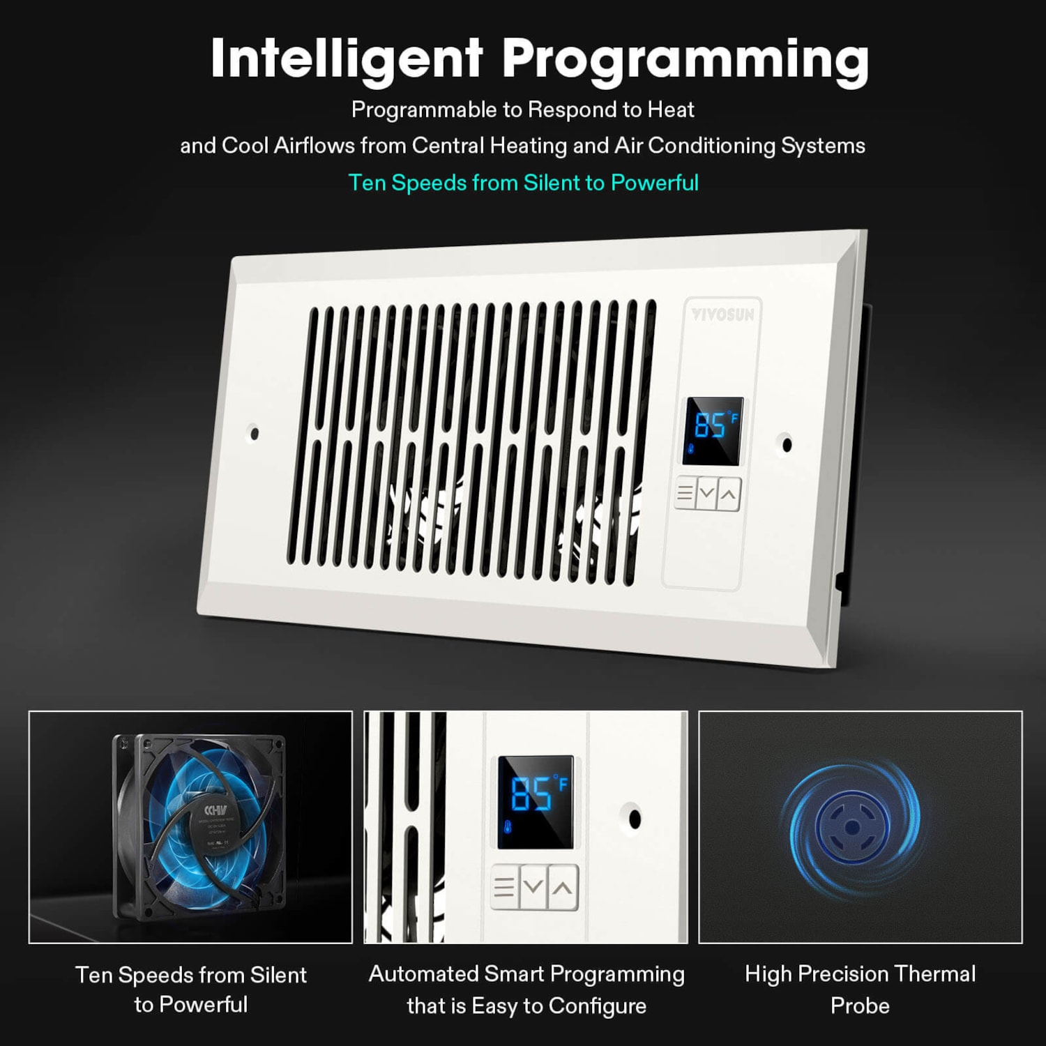 ac infinity airtap t4 quiet register booster fan system