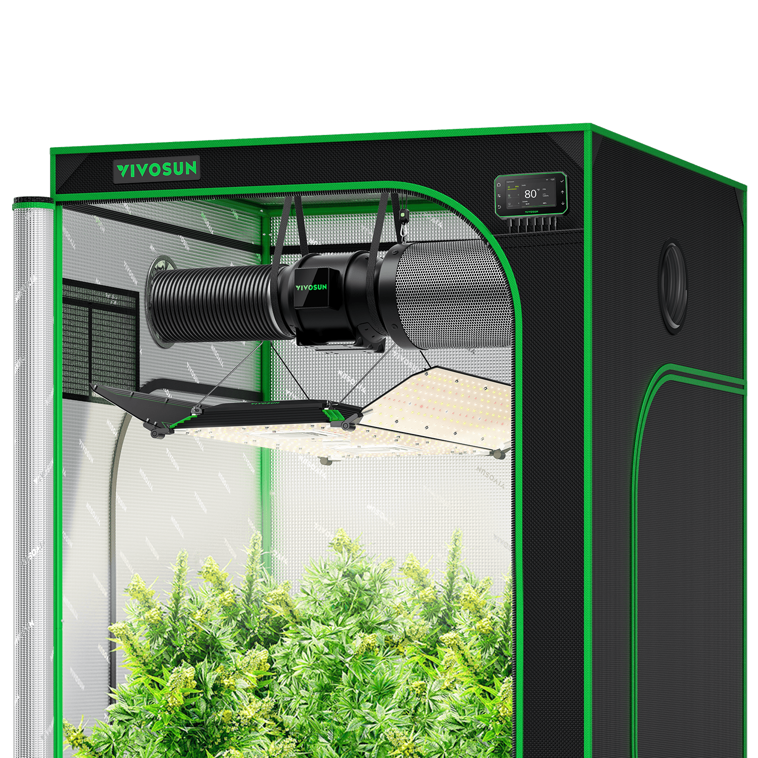Smart Grow Tent Kit 4x4, 4-Plant Complete System, with WiFi E42A+