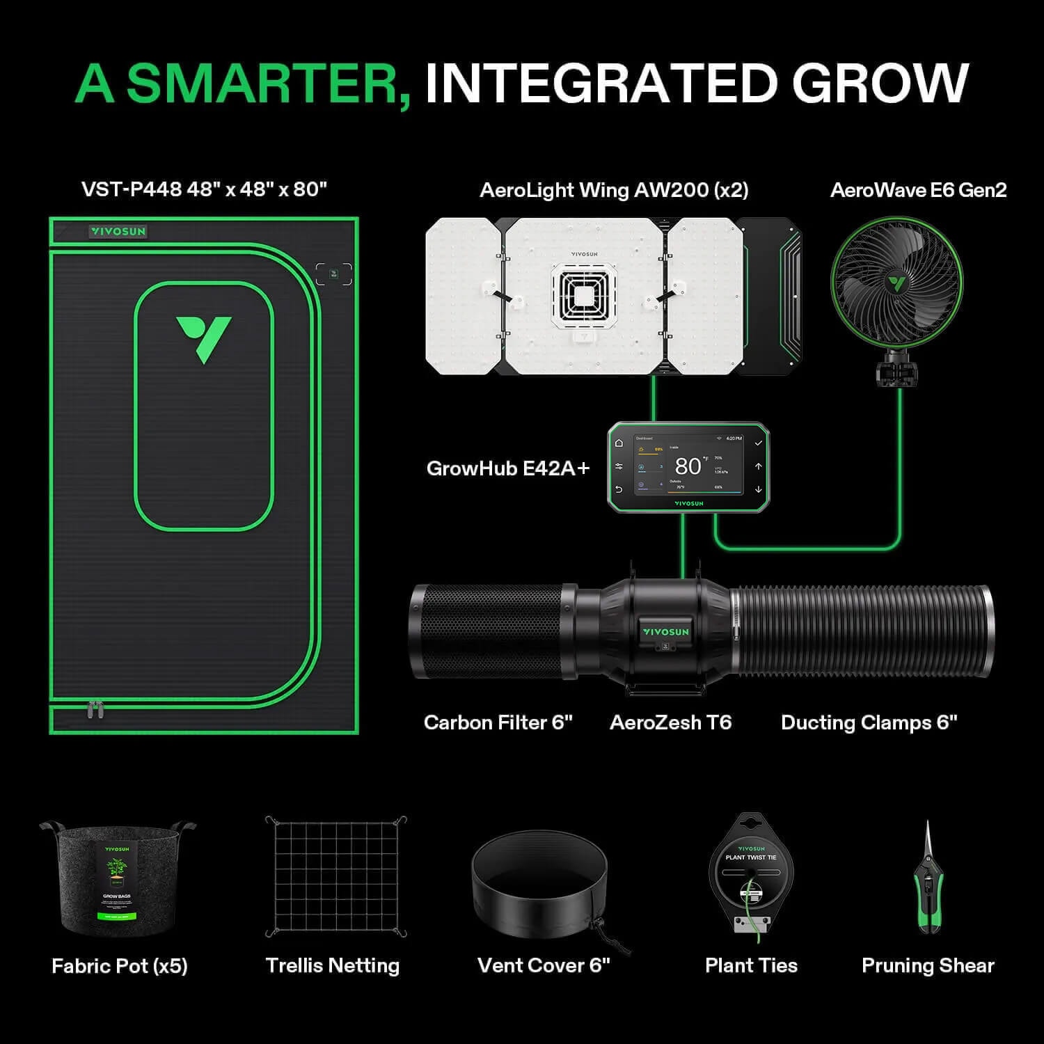 Vivosun Smart Grow Tent Kit GIY-SGS-44 Pro 4x4''