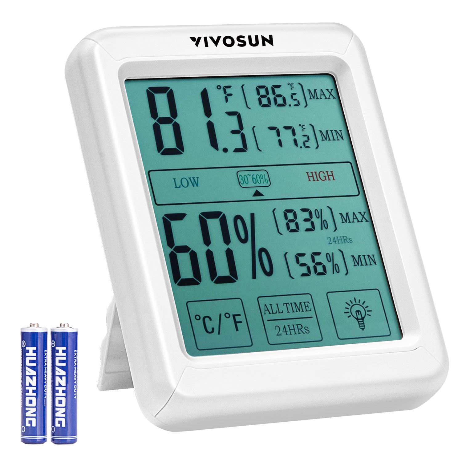 VIVOSUN Digital Indoor Hygrometer Grow Tent Thermometer, Temperature and  Humidity Monitor Meter for Plants, Indoor, Home, Office, 2 Pack