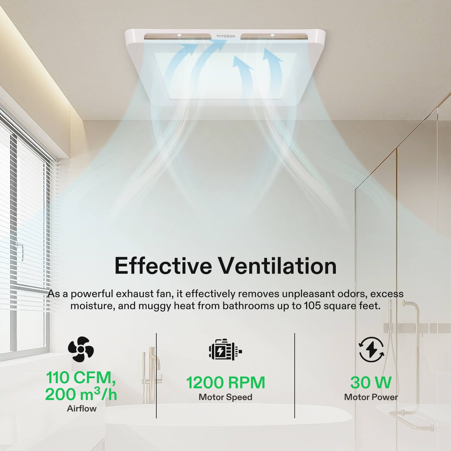 JULLISON 50CFM Bathroom Exhaust Fan: Retrofit Ceiling Bath Vent Fan - View #13