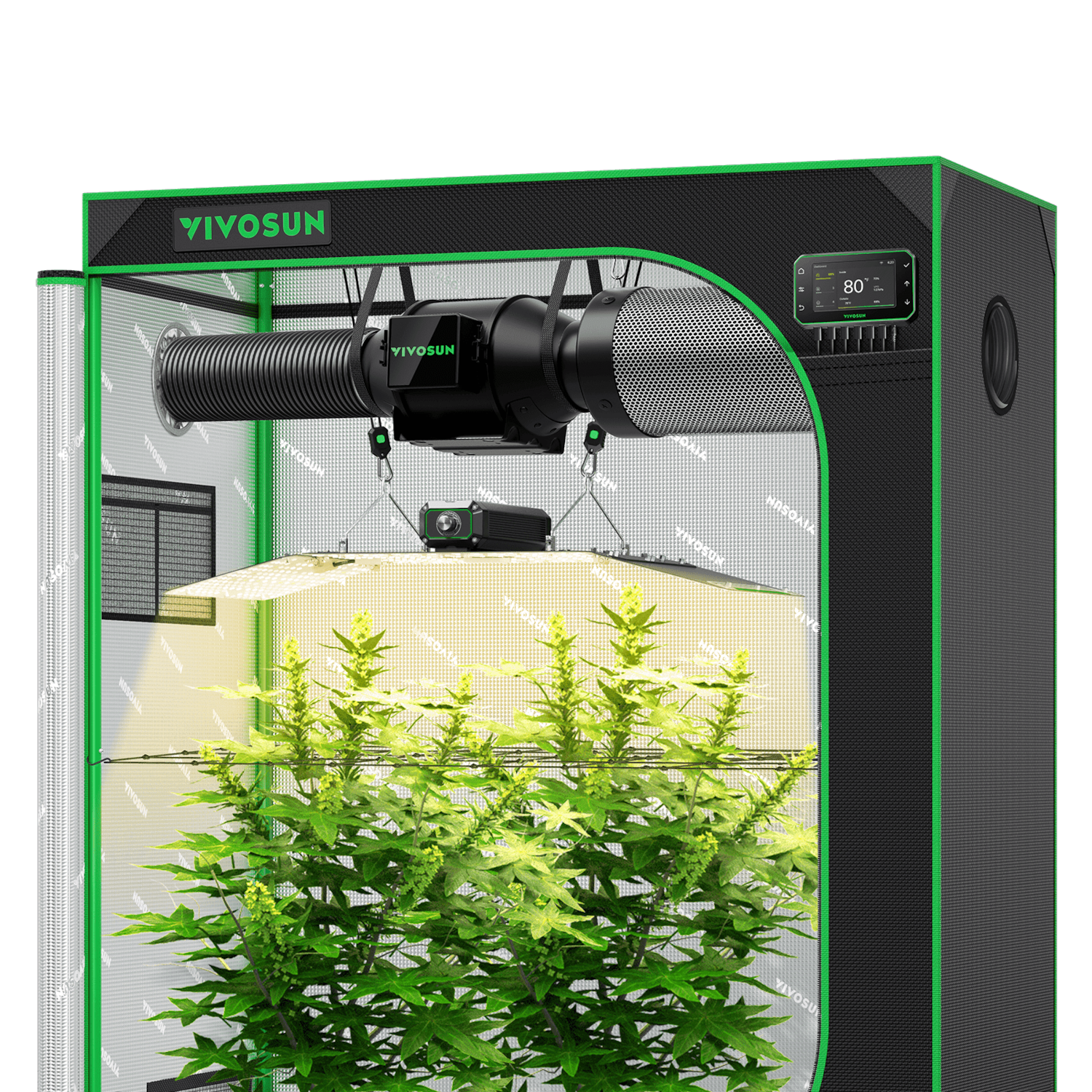 Smart Grow Tent Kit, 4 × 2ft 2-Plant System, WiFi-Integrated