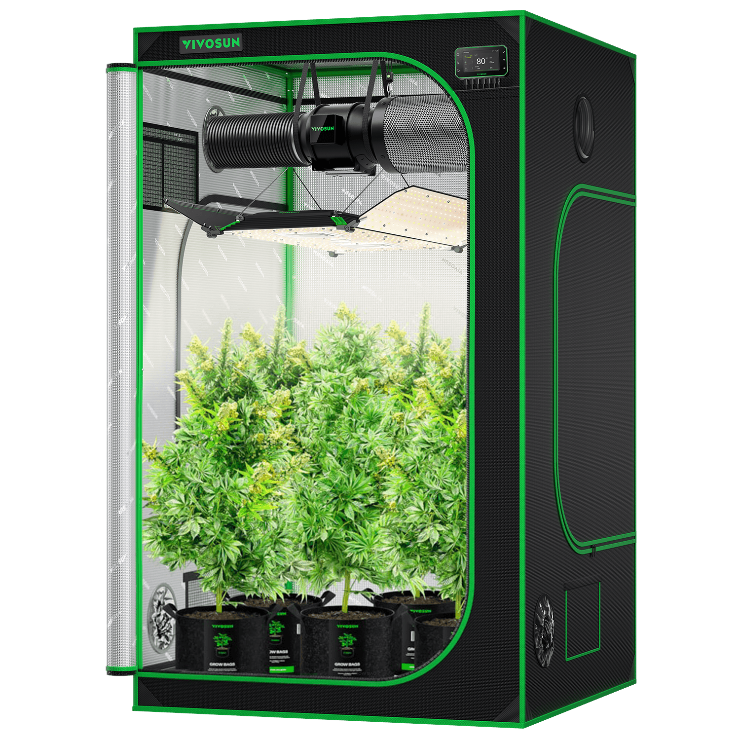 Smart Grow Tent Kit 4x4, 4-Plant Complete System, with WiFi E42A+